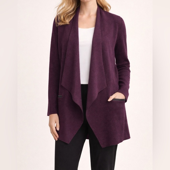 Eileen Fisher Sweaters - Eileen Fisher Deep Purple Open Cardigan Sz. X- Small